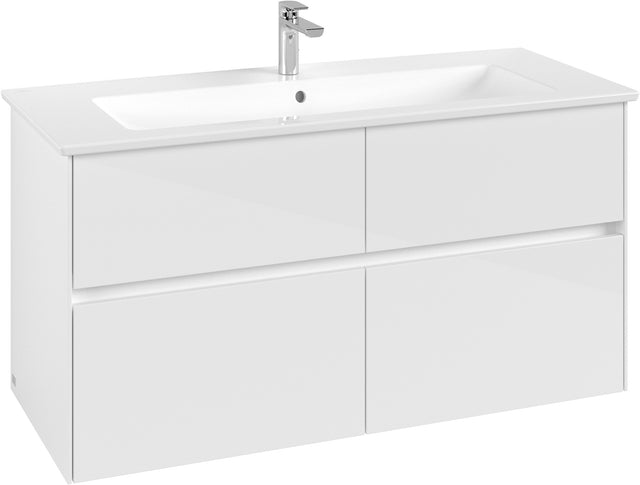 Villeroy & Boch Waschbeckenunterschrank Collaro C146 Glossy White 1161 mm mit 4 Auszügen und SoftClosing
