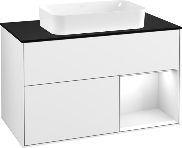 Villeroy & Boch Waschtischunterschrank Finion F252G 1000 mm Glossy White Lacquer mit LED-Beleuchtung