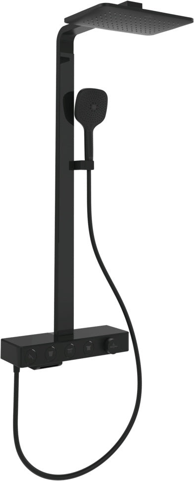 Villeroy & Boch Duschsystem Infinity Showers TVS1100 – Eckig, Chrom, mit Thermostat und Glasablage
