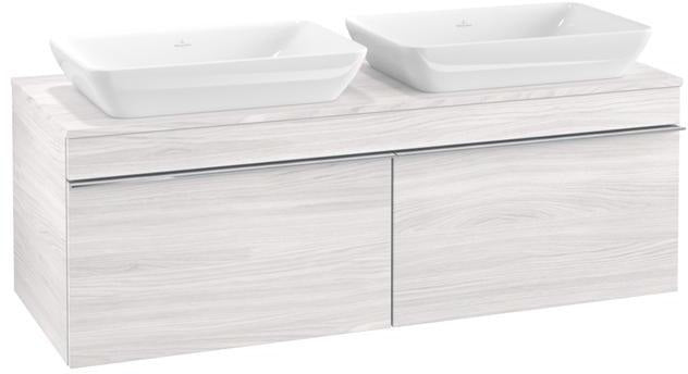 Villeroy & Boch Venticello Waschtischunterschrank 1257 mm Glossy White für 2 Waschbecken