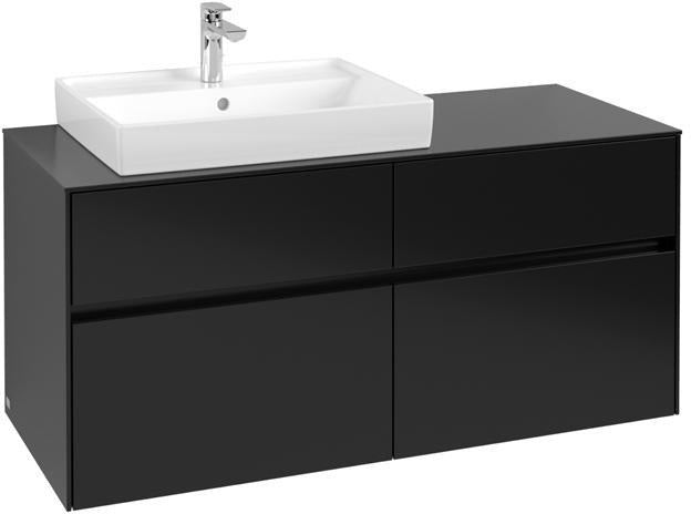 Villeroy & Boch Collaro Waschtischunterschrank 1200 mm, 4 Auszüge, Soft Grey, Becken links