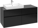 Villeroy & Boch Collaro Waschtischunterschrank 1200 mm, 4 Auszüge, Soft Grey, Becken links