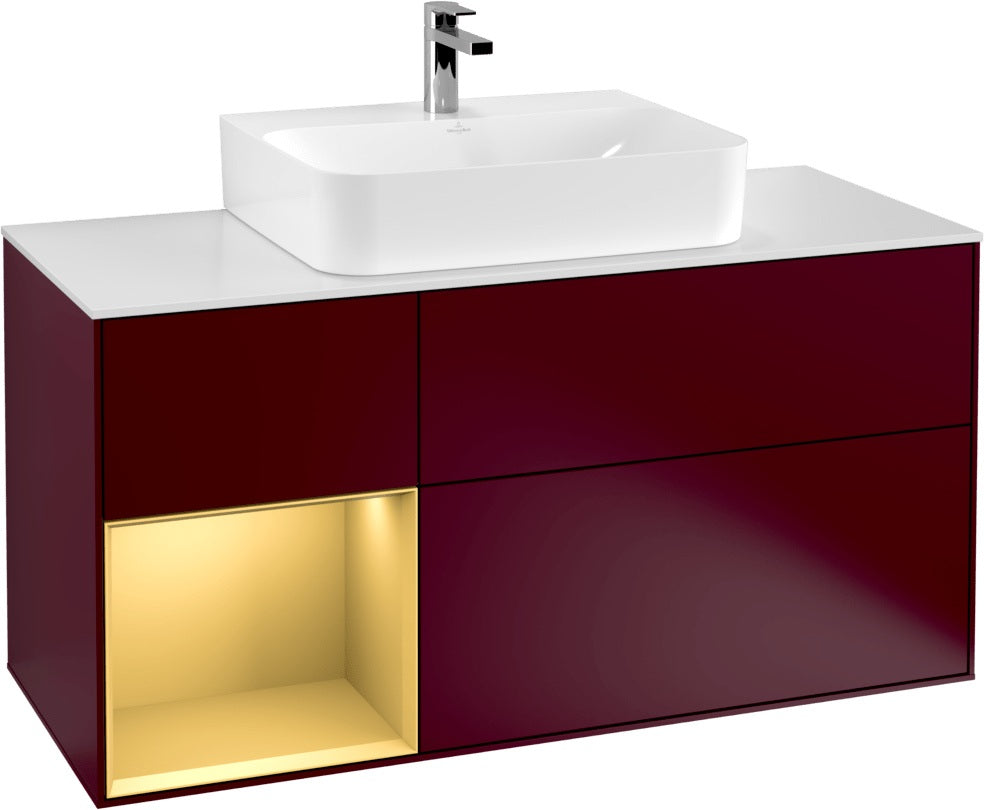 Villeroy & Boch Finion Waschtischunterschrank G161G 1200 mm Glossy White Lacquer mit LED-Beleuchtung