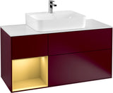 Villeroy & Boch Finion Waschtischunterschrank G161G 1200 mm Glossy White Lacquer mit LED-Beleuchtung