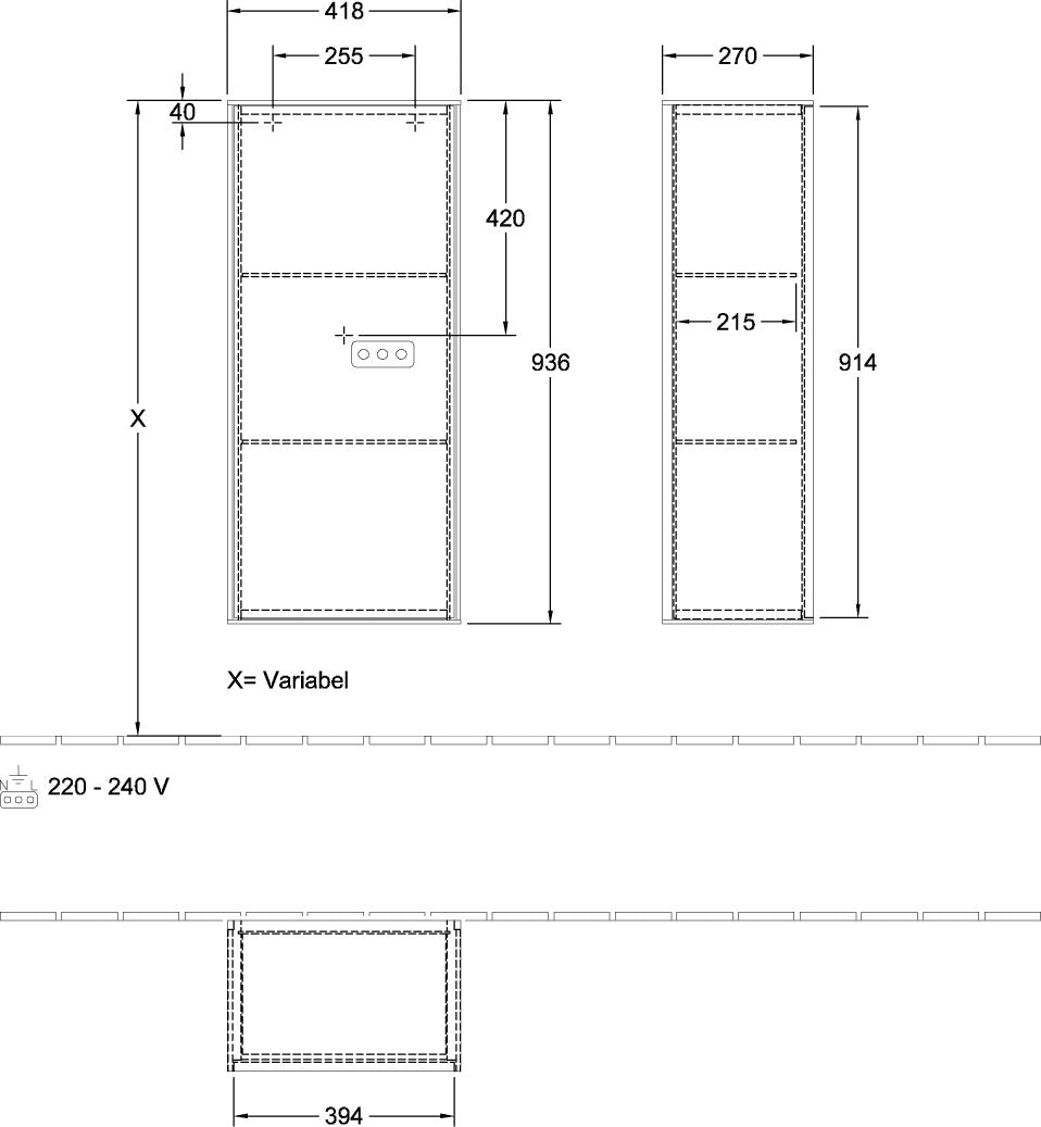 Villeroy & Boch Finion Seitenschrank G56000 – Hochglanz Weiß, mit Beleuchtung & SoftClose