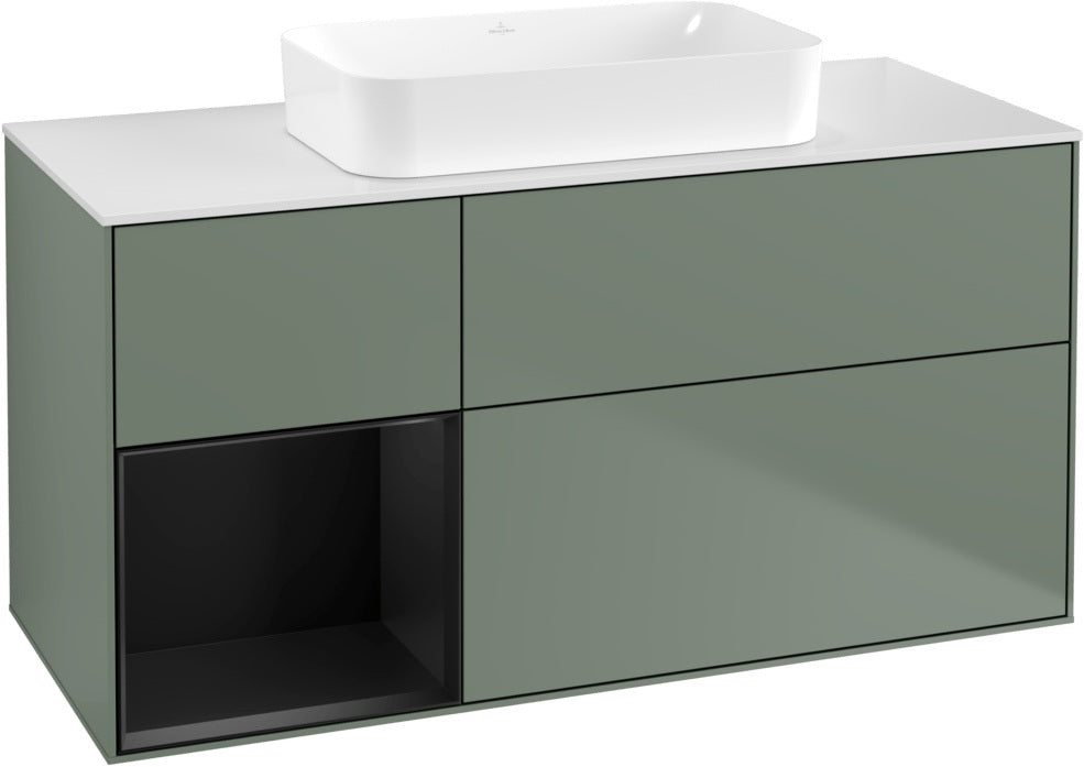 Villeroy & Boch Finion Waschbeckenunterschrank 1200 mm Walnut Veneer mit Beleuchtung
