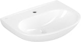 Villeroy & Boch O.novo Wandwaschbecken 600x460 mm Weiß Alpin – Ovale Form, 1 Hahnloch