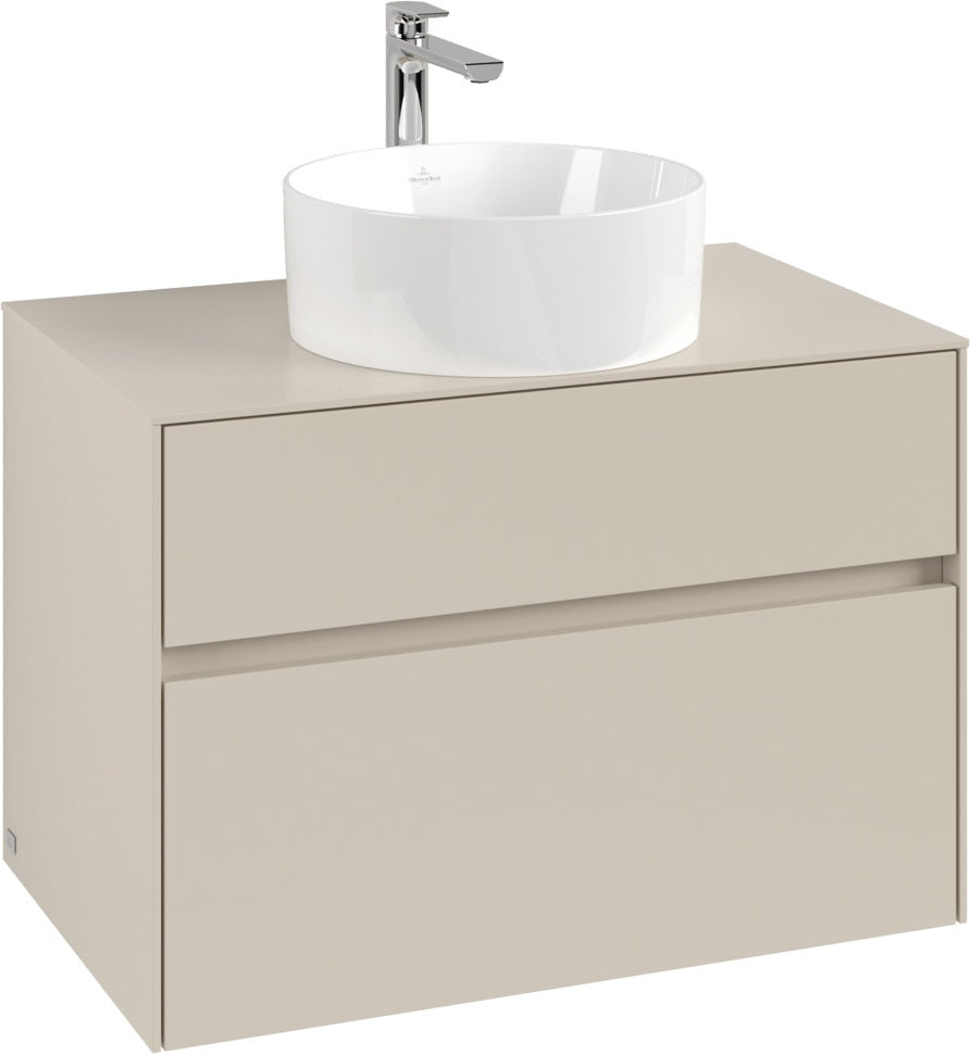 Villeroy & Boch Waschtischunterschrank Collaro C037 B0 800 mm Cashmere Grey mit Beleuchtung