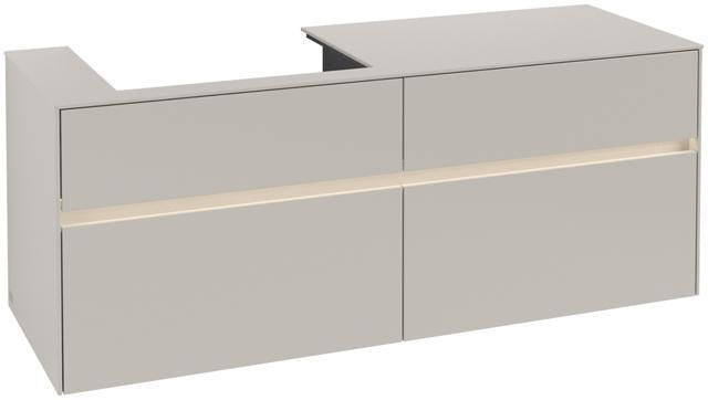 Villeroy & Boch Collaro Waschtischunterschrank 1400 mm Truffle Grey mit LED-Beleuchtung