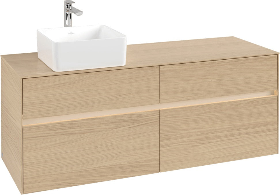Villeroy & Boch Waschtischunterschrank Collaro C046 B0 1400 mm Nordic Oak mit Beleuchtung