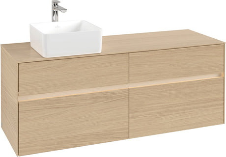 Villeroy & Boch Waschtischunterschrank Collaro C046 B0 1400 mm Nordic Oak mit Beleuchtung