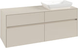 Villeroy & Boch Waschbeckenunterschrank Collaro C11800 1400 mm Cashmere Grey mit 4 Auszügen und SoftClosing
