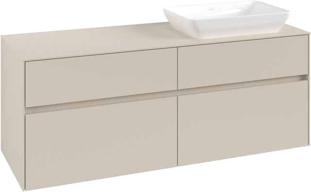 Villeroy & Boch Waschbeckenunterschrank Collaro C11800 1400 mm Cashmere Grey mit 4 Auszügen und SoftClosing