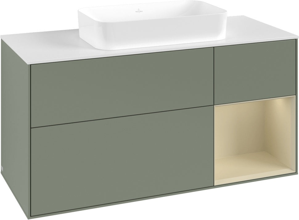 Villeroy & Boch Finion Waschtischunterschrank G711G Black Matt Lacquer 1200 mm mit Beleuchtung