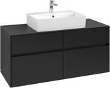 Villeroy & Boch Waschtischunterschrank Collaro C12800VL 1200 mm Volcano Black mit SoftClosing