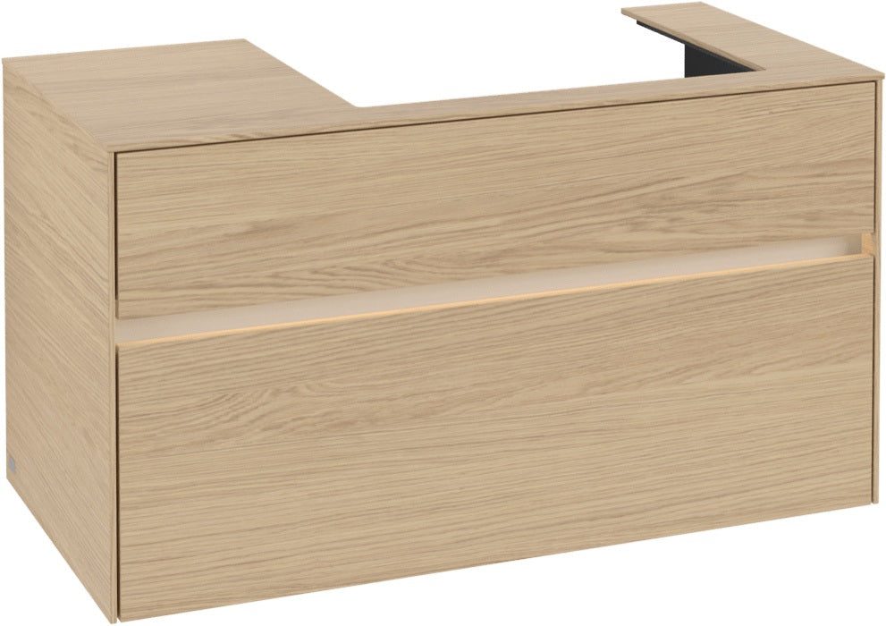Villeroy & Boch Waschbeckenunterschrank Collaro C018 B0 1000 mm Nordic Oak mit Beleuchtung