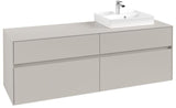 Villeroy & Boch Collaro Waschtischunterschrank 1600 mm Soft Grey, 4 Auszüge, Becken rechts