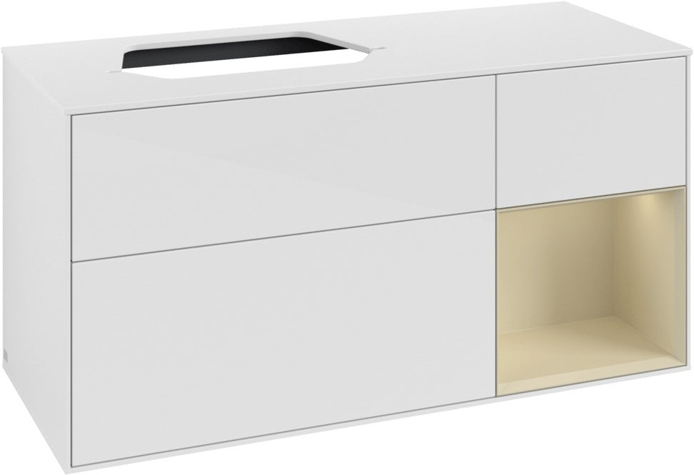 Villeroy & Boch Waschtischunterschrank Finion F401G 1200 mm Glossy White Lacquer mit Beleuchtung