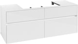Villeroy & Boch Waschtischunterschrank Collaro C08800 1400 mm Glossy White mit 4 Auszügen