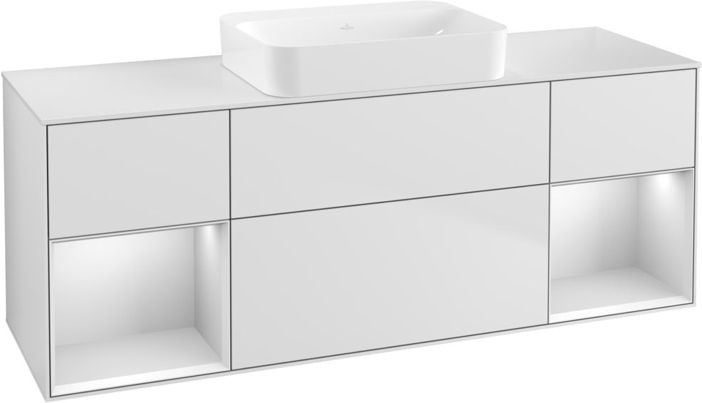 Villeroy & Boch Finion Waschtischunterschrank 1600 mm Glossy White Lacquer mit Beleuchtung