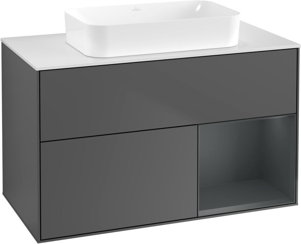 Villeroy & Boch Finion Waschtischunterschrank 1000 mm Glossy White Lacquer mit LED-Beleuchtung