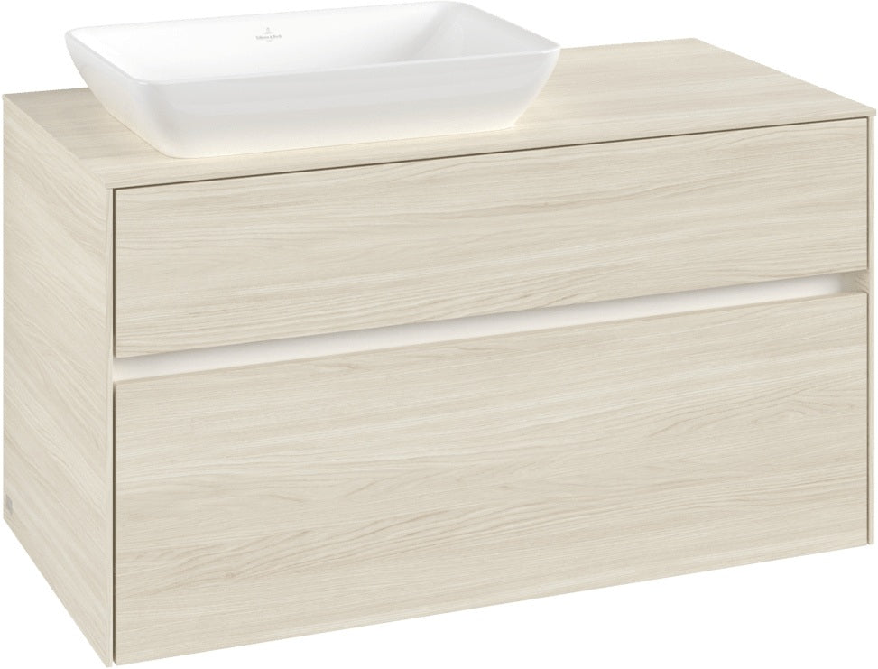 Villeroy & Boch Collaro Waschbeckenunterschrank C110 B0 White Oak 1000 mm mit LED-Beleuchtung