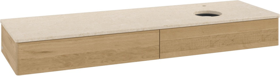 Villeroy & Boch Antao Waschbeckenunterschrank Warm Walnut 1600 mm mit LED-Beleuchtung