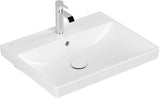 Villeroy & Boch Avento Wandwaschbecken 600x470 mm Weiß Alpin – Rechteck mit Überlauf