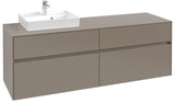 Villeroy & Boch Collaro Waschtischunterschrank 1600 mm Black Matt Lacquer, 4 Auszüge, Becken links