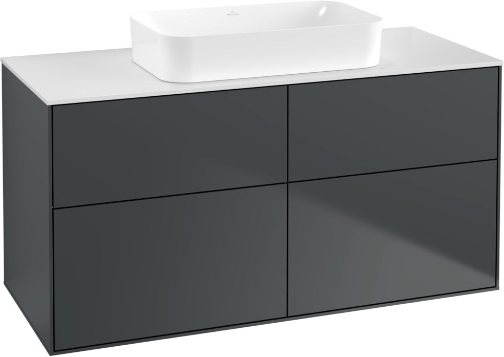 Villeroy & Boch Finion Waschtischunterschrank 1200 mm Glossy White Lacquer mit Beleuchtung und SoftClosing