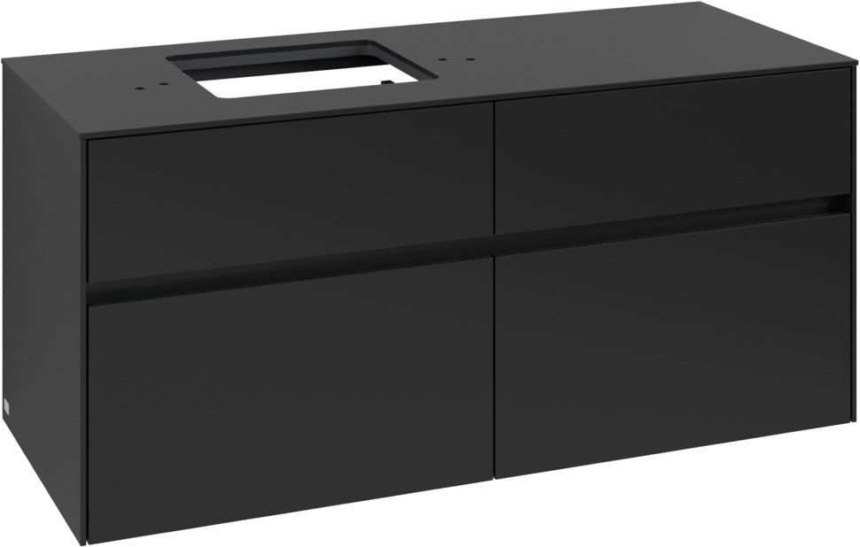 Villeroy & Boch Waschbeckenunterschrank Collaro C129 B0 1200 mm Volcano Black mit Beleuchtung