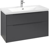 Villeroy & Boch Subway 3.0 Waschtischunterschrank C570L0 Brilliant White mit LED-Beleuchtung und SoftClosing