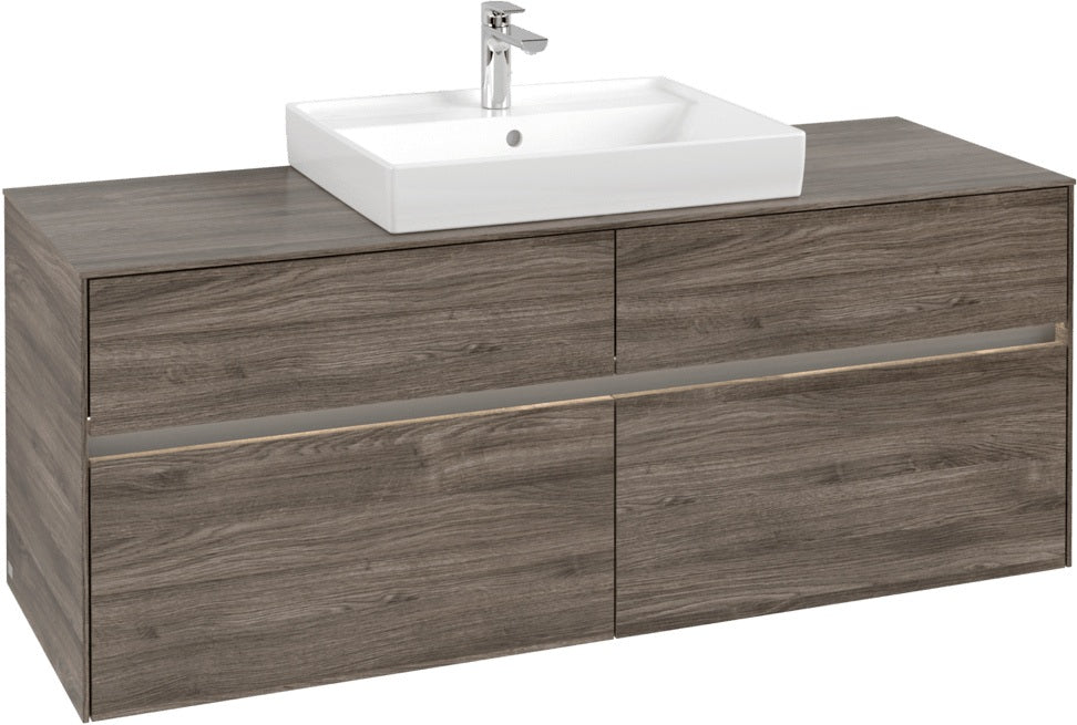 Villeroy & Boch Waschtischunterschrank Collaro C084 B0 1400 mm Stone Oak mit LED-Beleuchtung