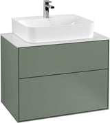 Villeroy & Boch Finion Waschbeckenunterschrank 800 mm Glossy White Lacquer – Wandmontage, 2 Auszüge