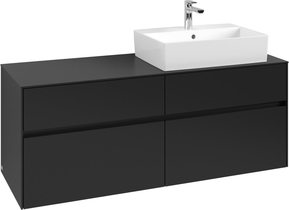 Villeroy & Boch Waschbeckenunterschrank Collaro C133 1400 mm Volcano Black mit 4 Auszügen