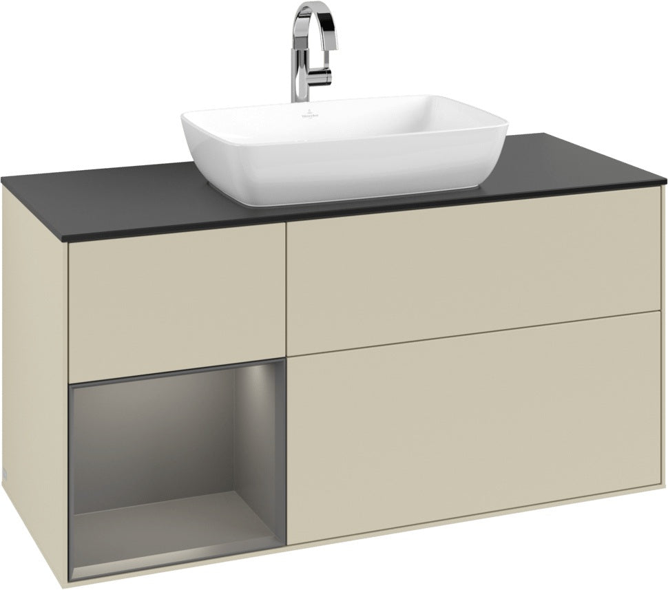 Villeroy & Boch Finion Waschtischunterschrank 1200 mm Glossy White Lacquer mit Beleuchtung