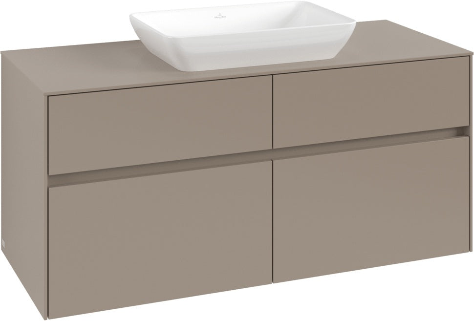 Villeroy & Boch Waschtischunterschrank Collaro C112 B0 1200 mm Taupe mit LED-Beleuchtung und SoftClosing