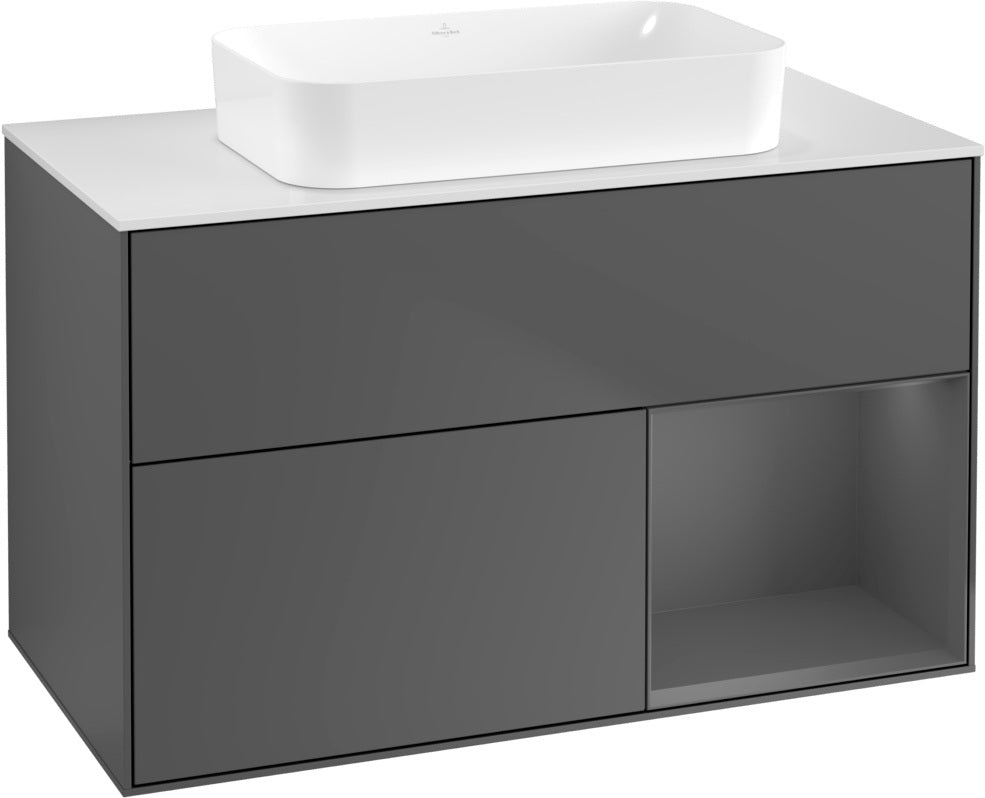 Villeroy & Boch Finion Waschtischunterschrank 1000 mm Glossy White Lacquer mit LED-Beleuchtung