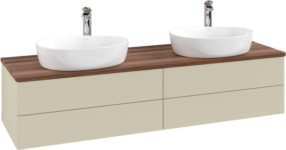 Villeroy & Boch Waschtischunterschrank Antao 1600 mm Anthracite Matt mit 4 Auszügen und Beleuchtung
