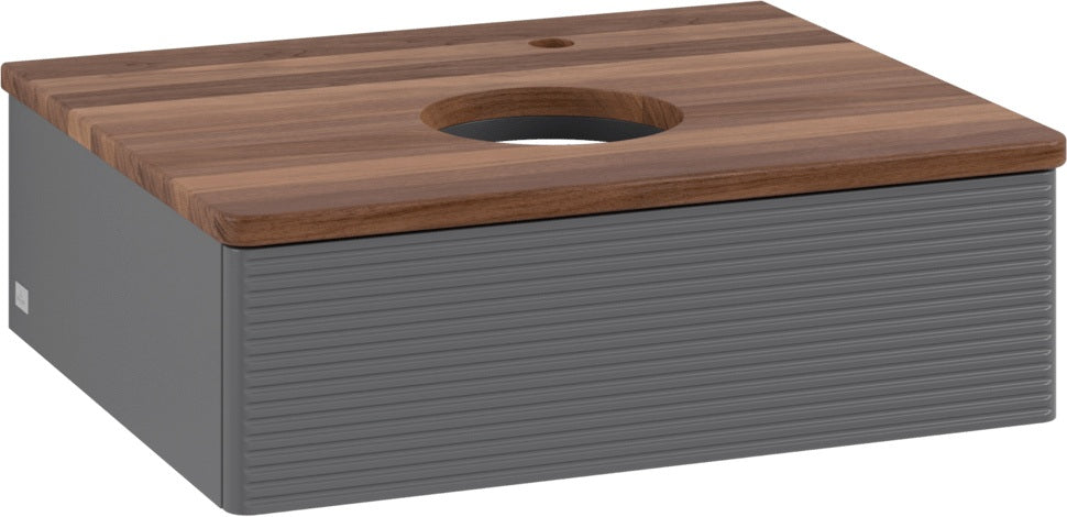 Villeroy & Boch Waschtischunterschrank Antao 600 mm Anthrazit Matt mit LED-Auszugsbeleuchtung