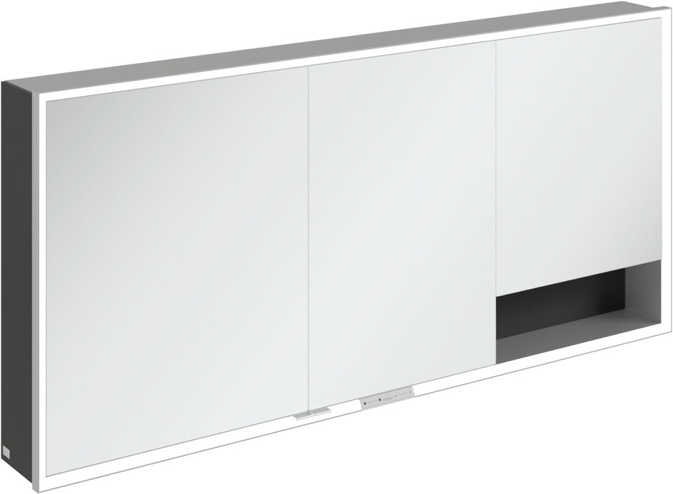 Villeroy & Boch Spiegelschrank My View+ 1600 mm Graphite mit LED-Beleuchtung und SoftClosing