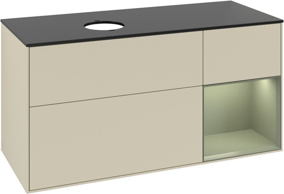 Villeroy & Boch Finion Waschtischunterschrank 1200 mm Glossy White Lacquer mit LED-Beleuchtung