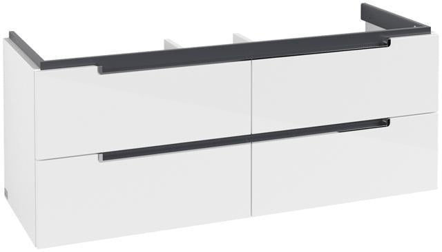Villeroy & Boch SUBWAY 2.0 Waschtischunterschrank 1287 mm Glossy White mit 4 Auszügen