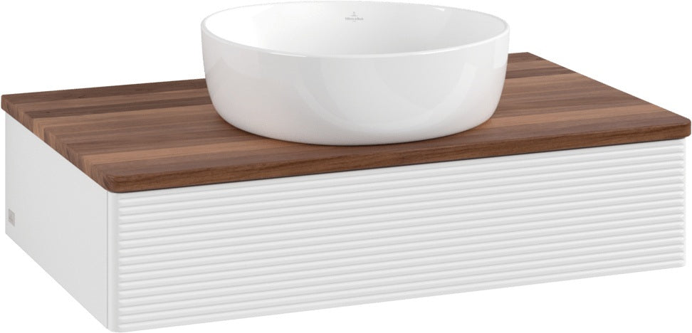 Villeroy & Boch Waschtischunterschrank Antao L08111 800 mm Glossy White mit LED-Auszugsbeleuchtung