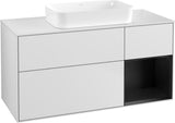 Villeroy & Boch Finion Waschtischunterschrank G711G Black Matt Lacquer 1200 mm mit Beleuchtung