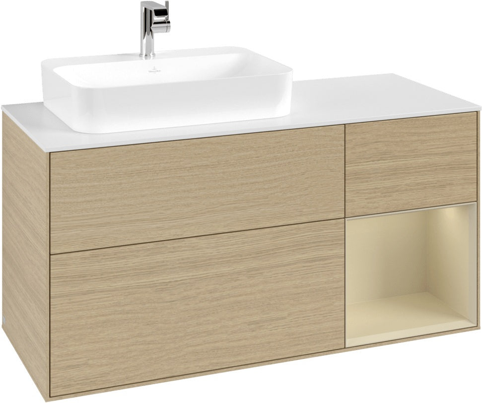 Villeroy & Boch Waschtischunterschrank Finion F401G 1200 mm Glossy White Lacquer mit Beleuchtung