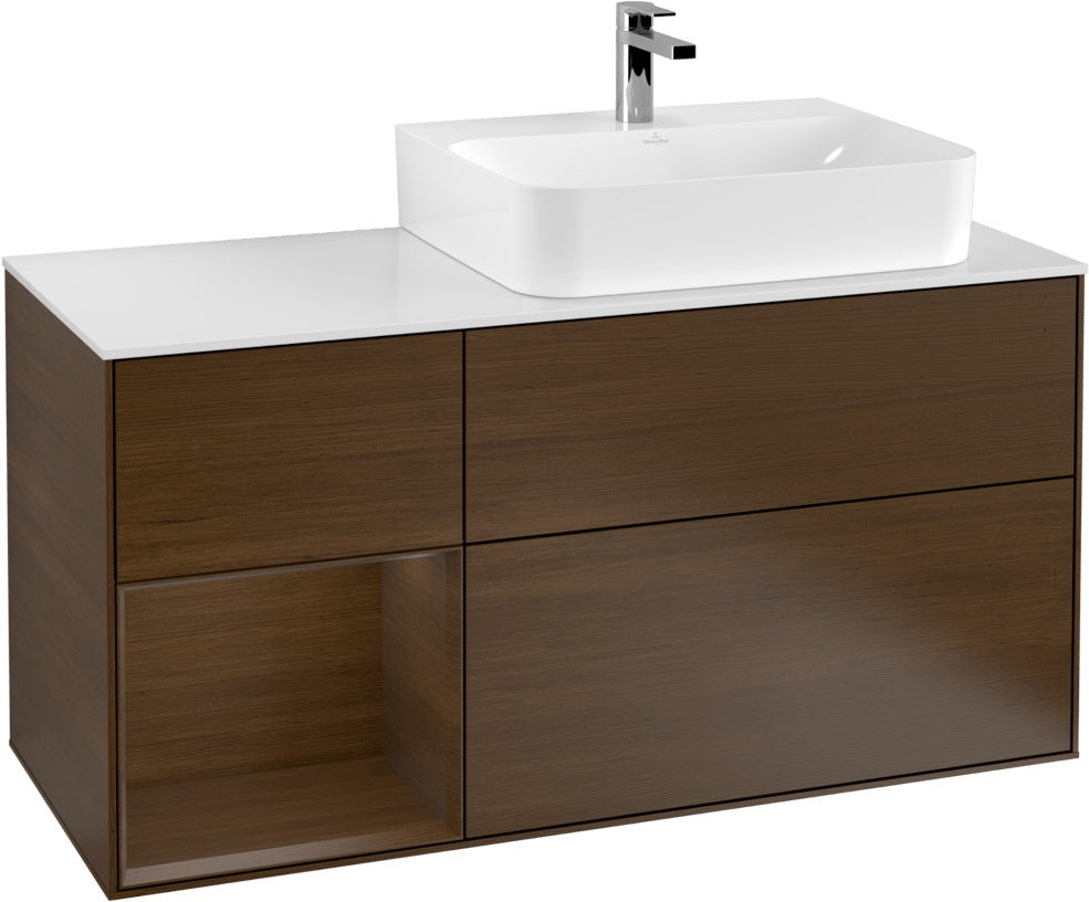 Villeroy & Boch Waschtischunterschrank Finion G141G 1200 mm Glossy White mit LED-Beleuchtung
