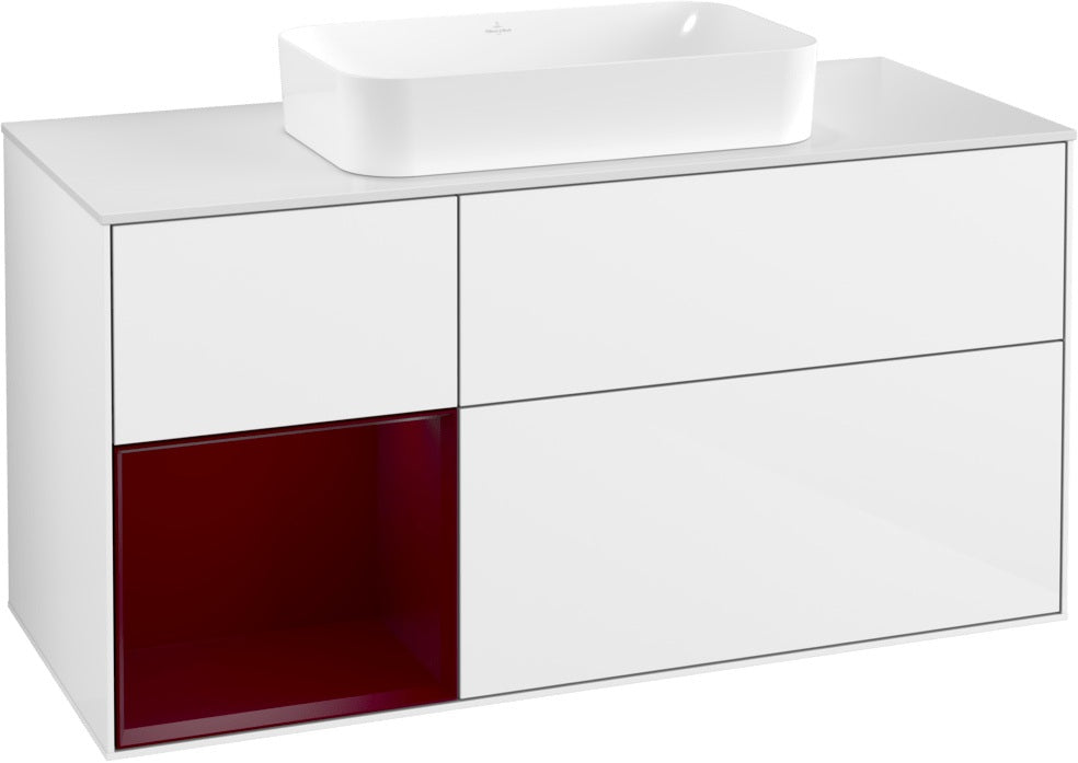 Villeroy & Boch Finion Waschbeckenunterschrank 1200 mm Walnut Veneer mit Beleuchtung