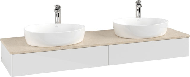 Villeroy & Boch Antao Waschbeckenunterschrank 1600 mm Glossy White Lacquer – 2 Auszüge, SoftClosing, Push-to-open
