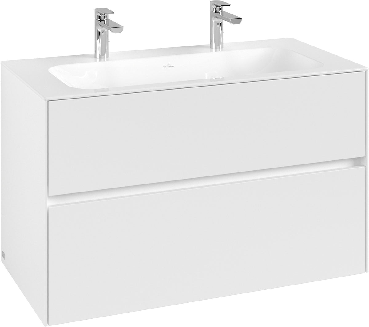 Villeroy & Boch Waschbeckenunterschrank Collaro C13900 in White Oak – 996 mm, 2 Auszüge, SoftClosing